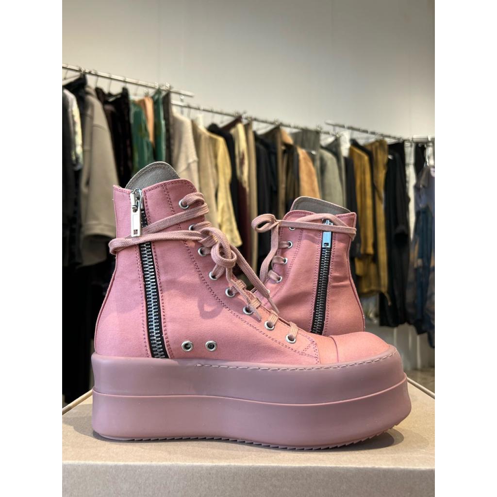 RICK OWENS DRKSHDW Розовые текстильные ботинки для женщин – купить