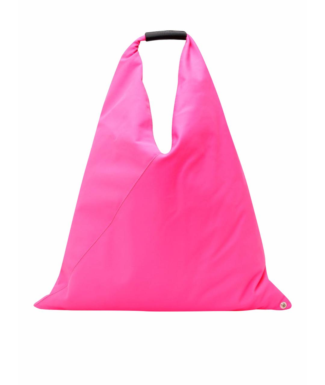 MM6 MAISON MARGIELA Розовая синтетическая сумка тоут, фото 1