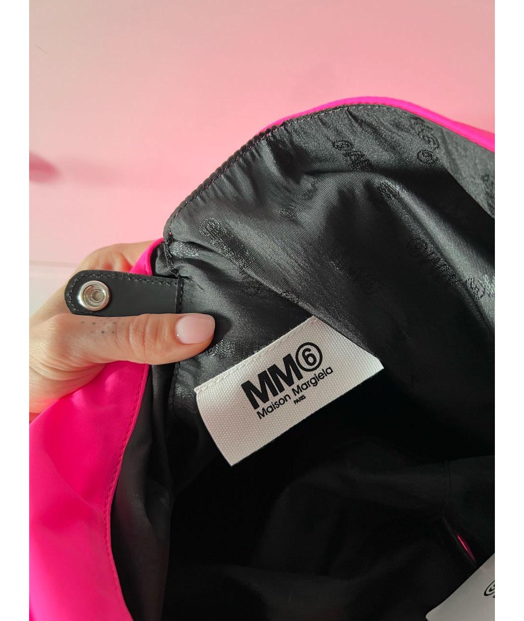 MM6 MAISON MARGIELA Розовая синтетическая сумка тоут, фото 6