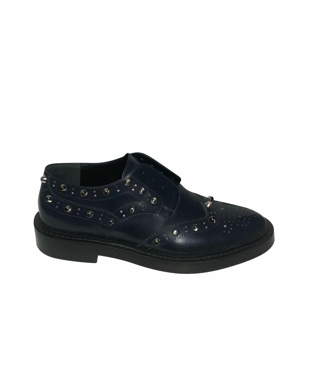 BALENCIAGA Темно-синие кожаные ботинки, фото 1