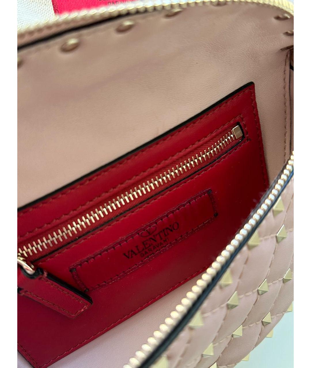 VALENTINO Розовая кожаная поясная сумка, фото 4