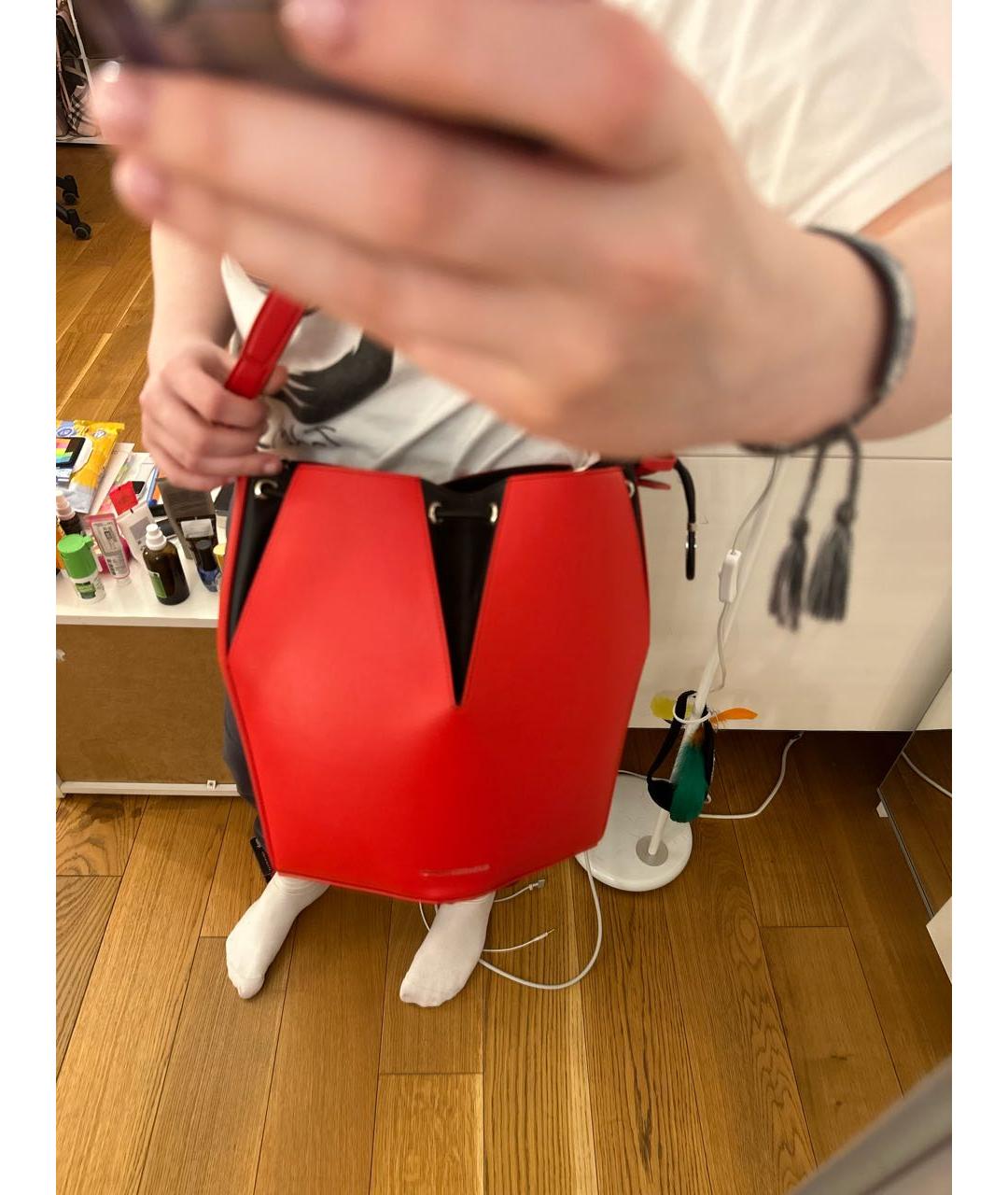 ALEXANDER MCQUEEN Красная сумка через плечо из искусственной кожи, фото 8