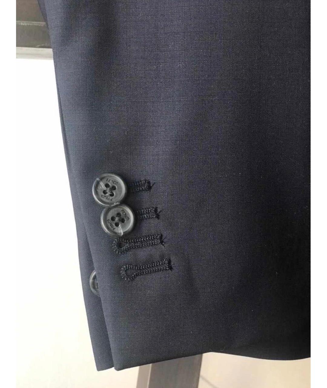 FENDI Темно-синий шерстяной пиджак, фото 4