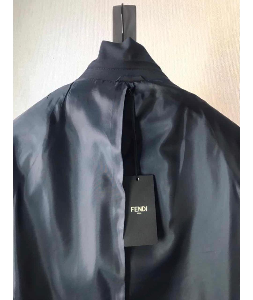 FENDI Темно-синий шерстяной пиджак, фото 6