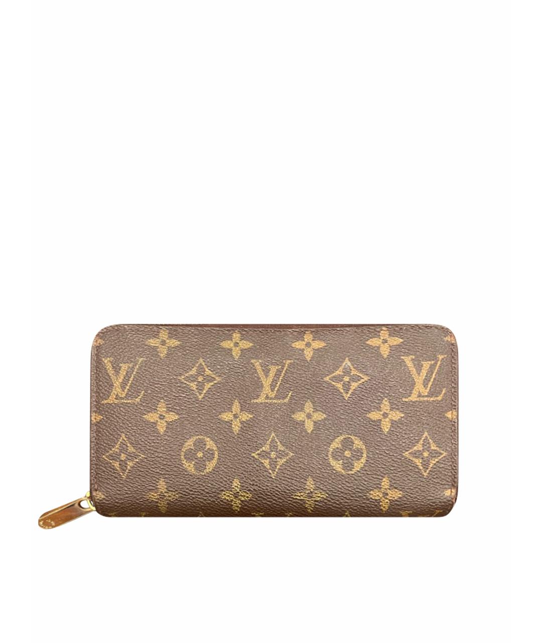 LOUIS VUITTON Коричневый кожаный кошелек, фото 1