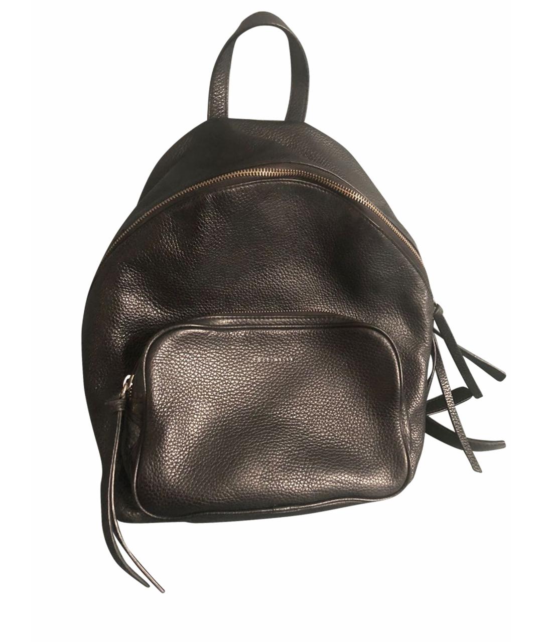 COCCINELLE Черный кожаный рюкзак, фото 1