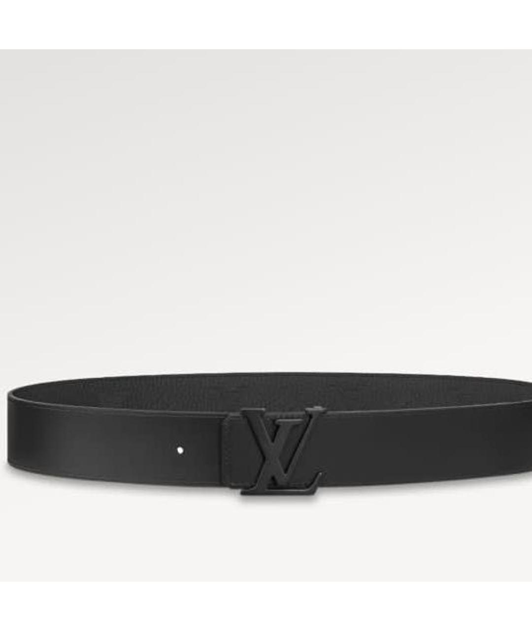 LOUIS VUITTON Черный кожаный ремень, фото 3