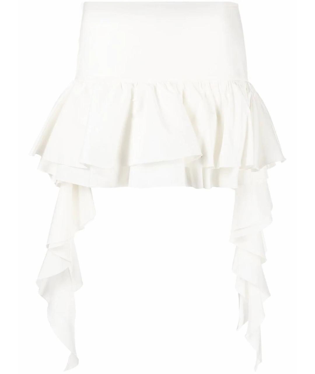 BLUMARINE Белая хлопковая юбка мини, фото 1