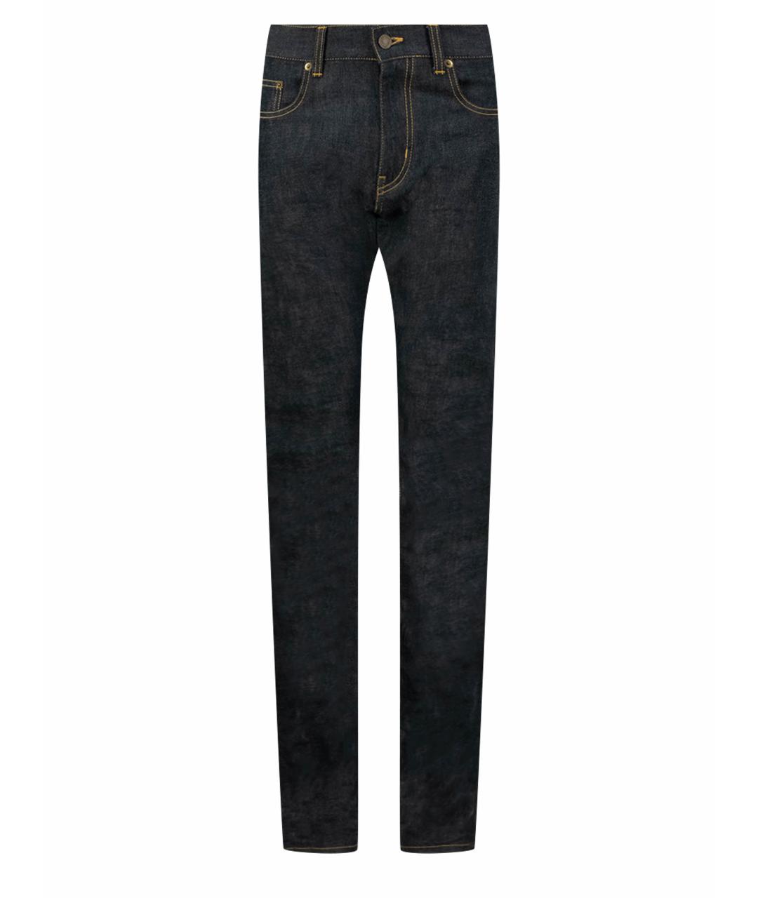 SAINT LAURENT Темно-синие хлопковые джинсы скинни, фото 1