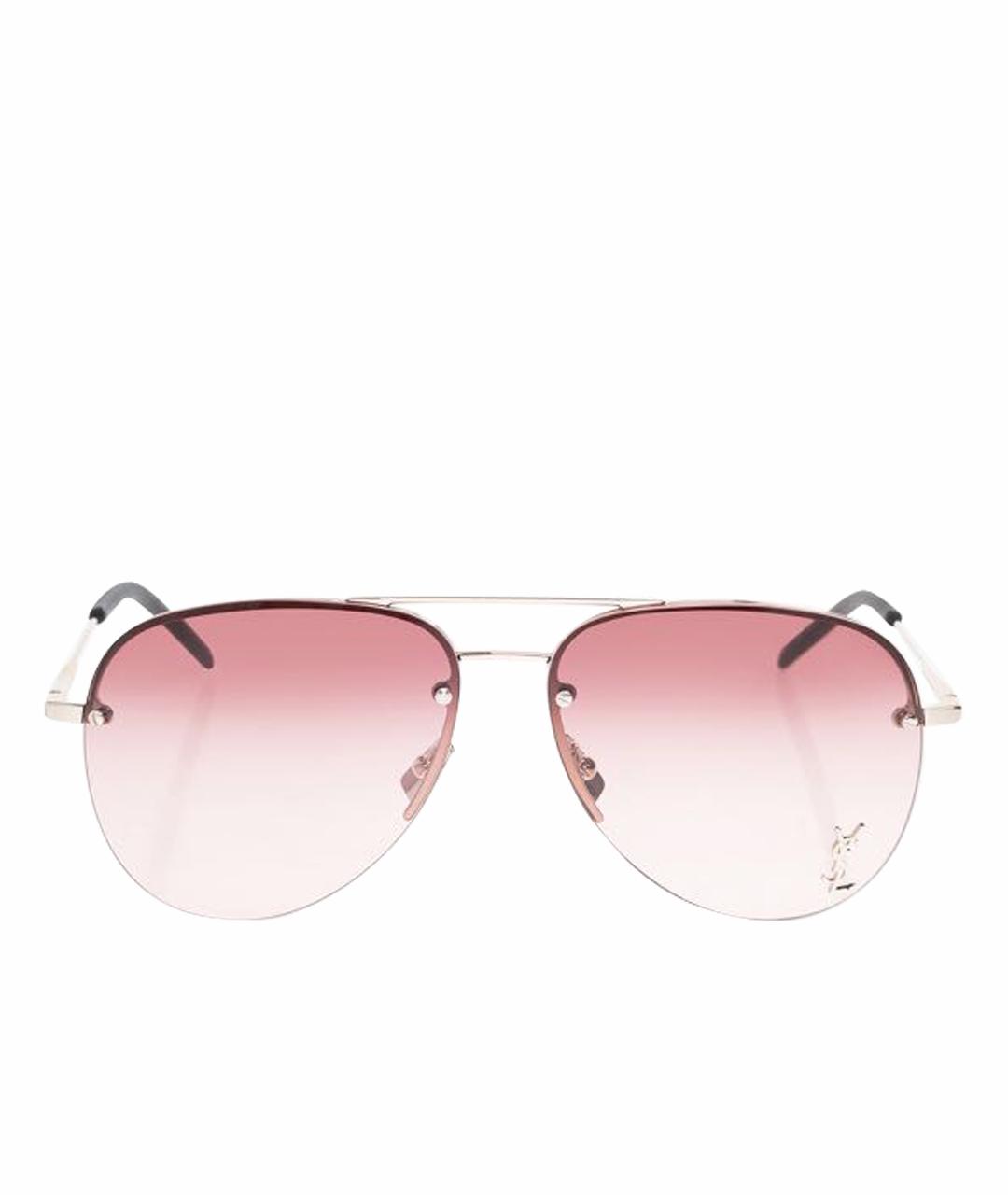 SAINT LAURENT Розовые металлические солнцезащитные очки, фото 1