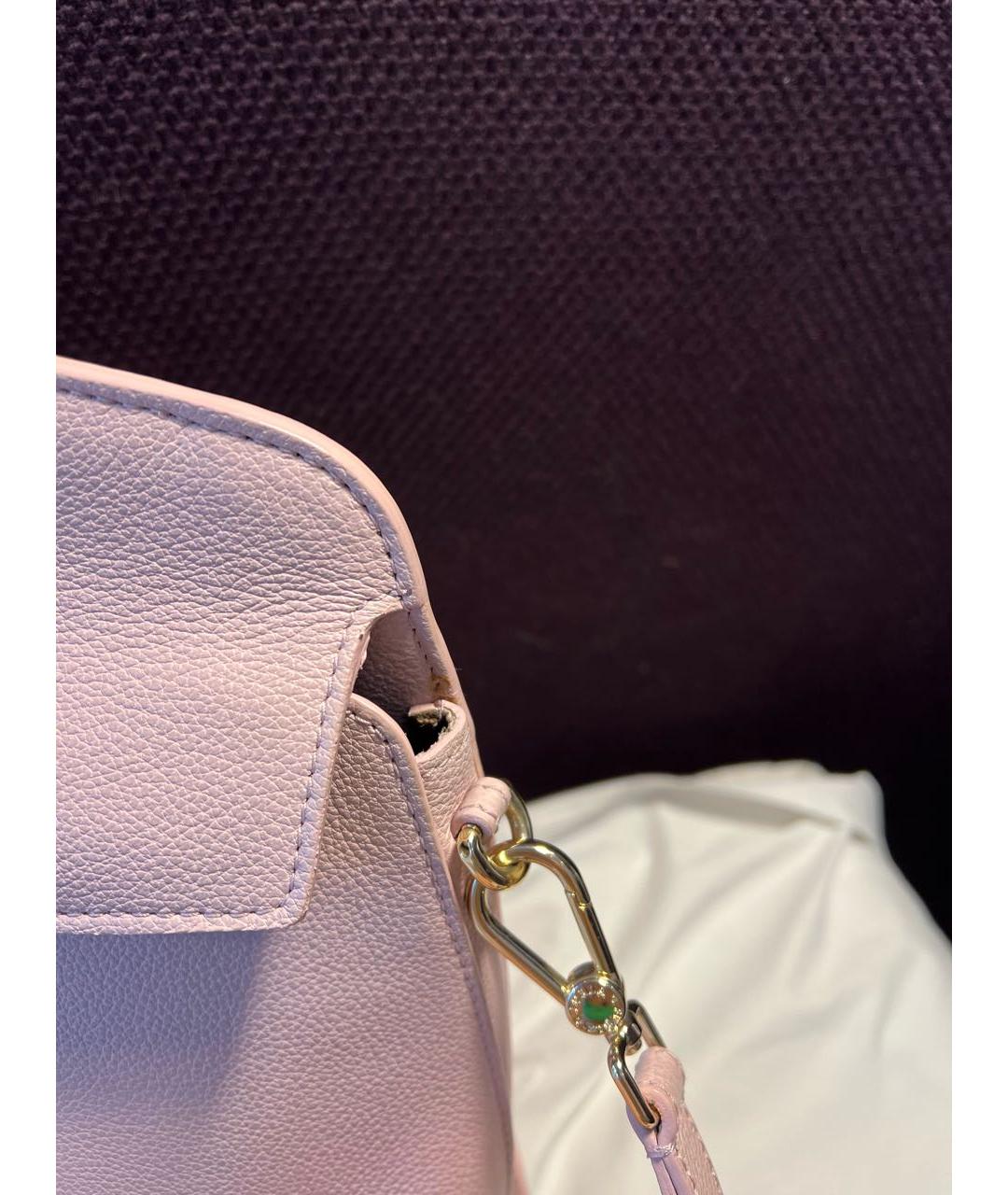 FURLA Розовая кожаная сумка с короткими ручками, фото 7