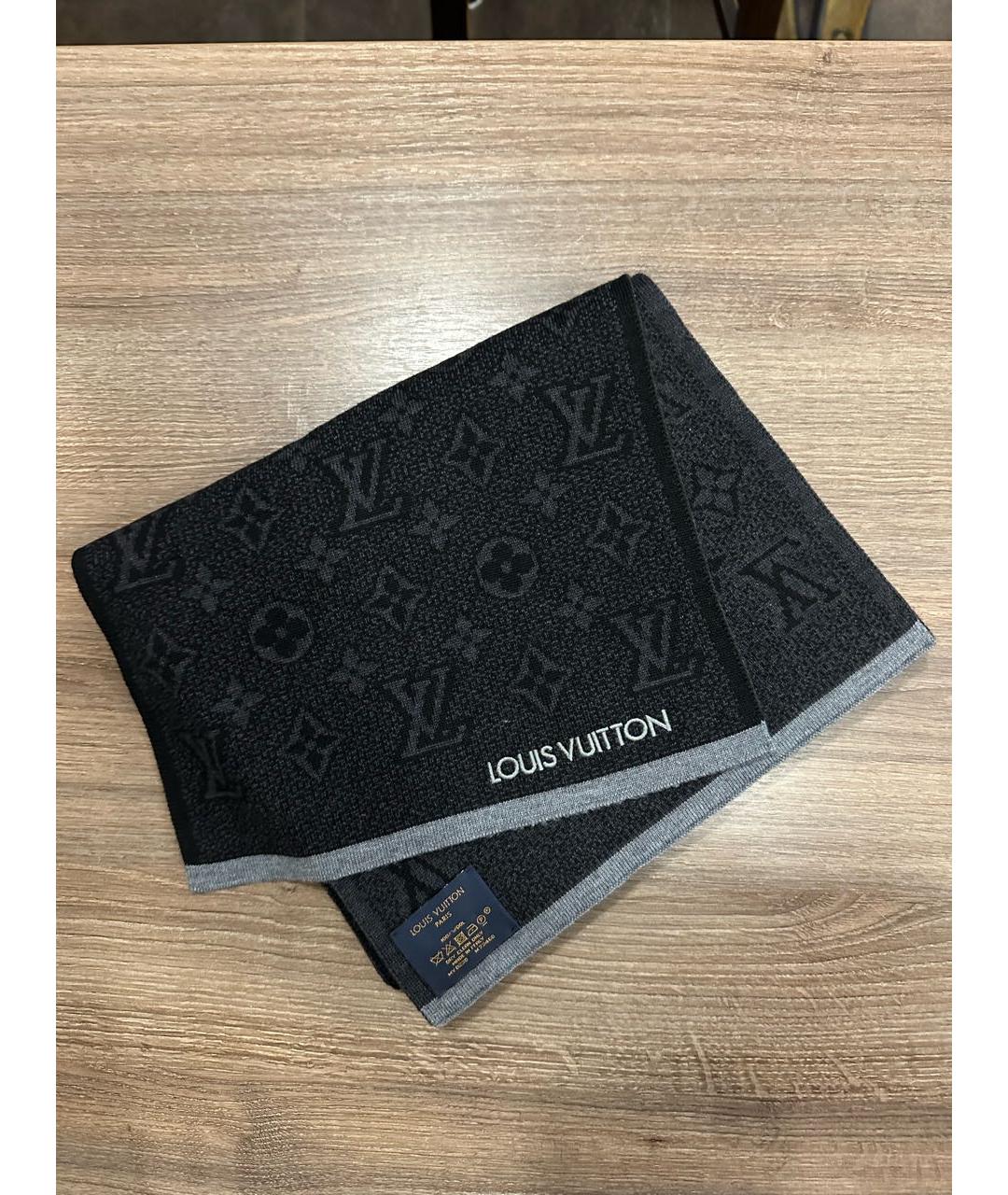 LOUIS VUITTON PRE-OWNED Серый шерстяной шарф, фото 6