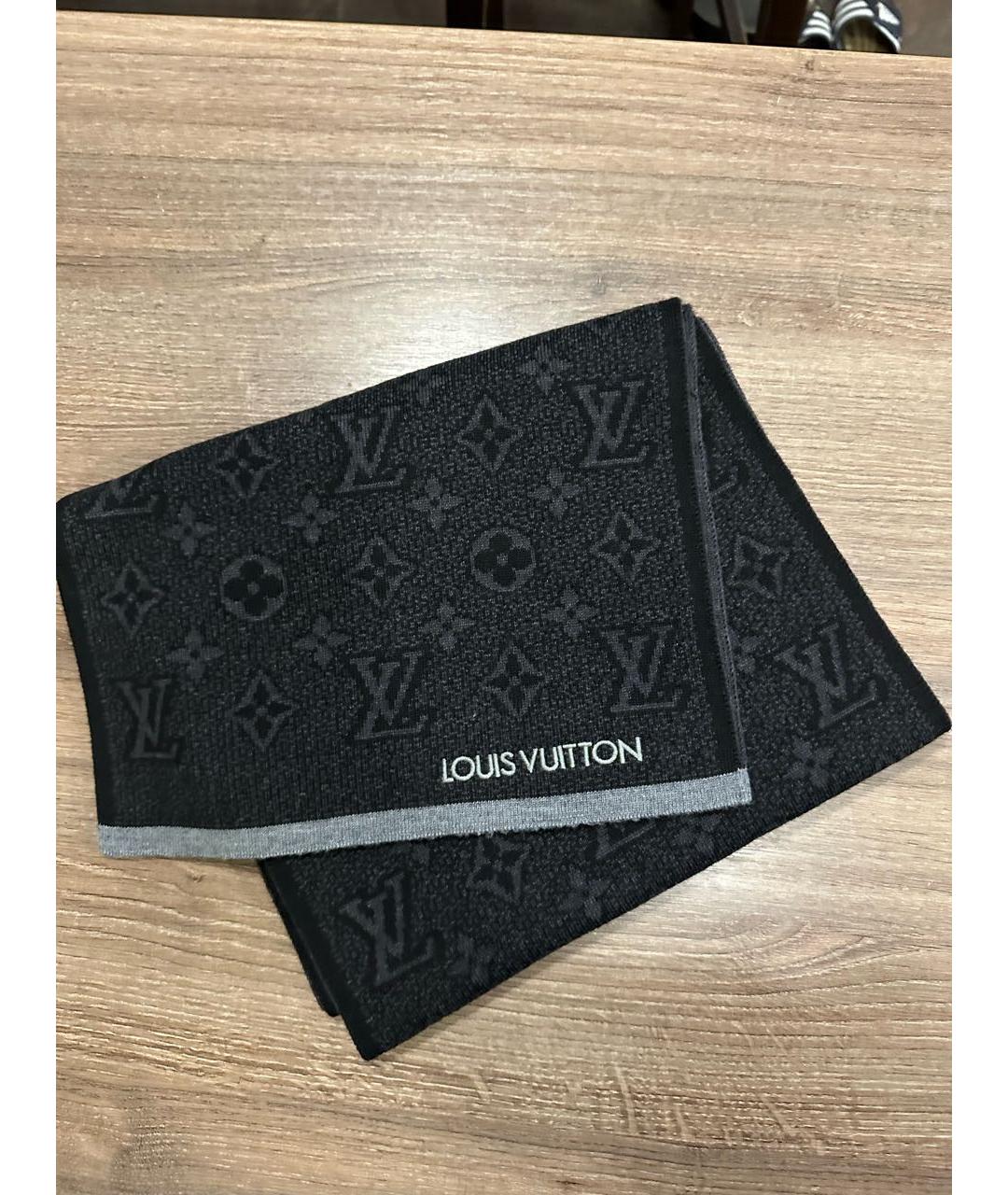 LOUIS VUITTON PRE-OWNED Серый шерстяной шарф, фото 2