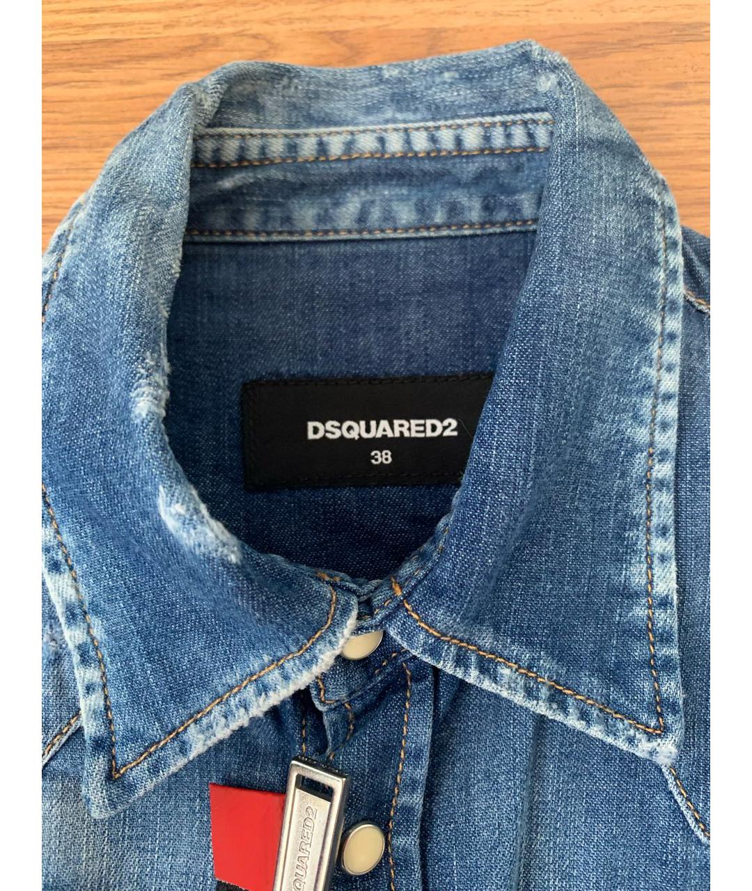 DSQUARED2 Синяя деним рубашка, фото 5
