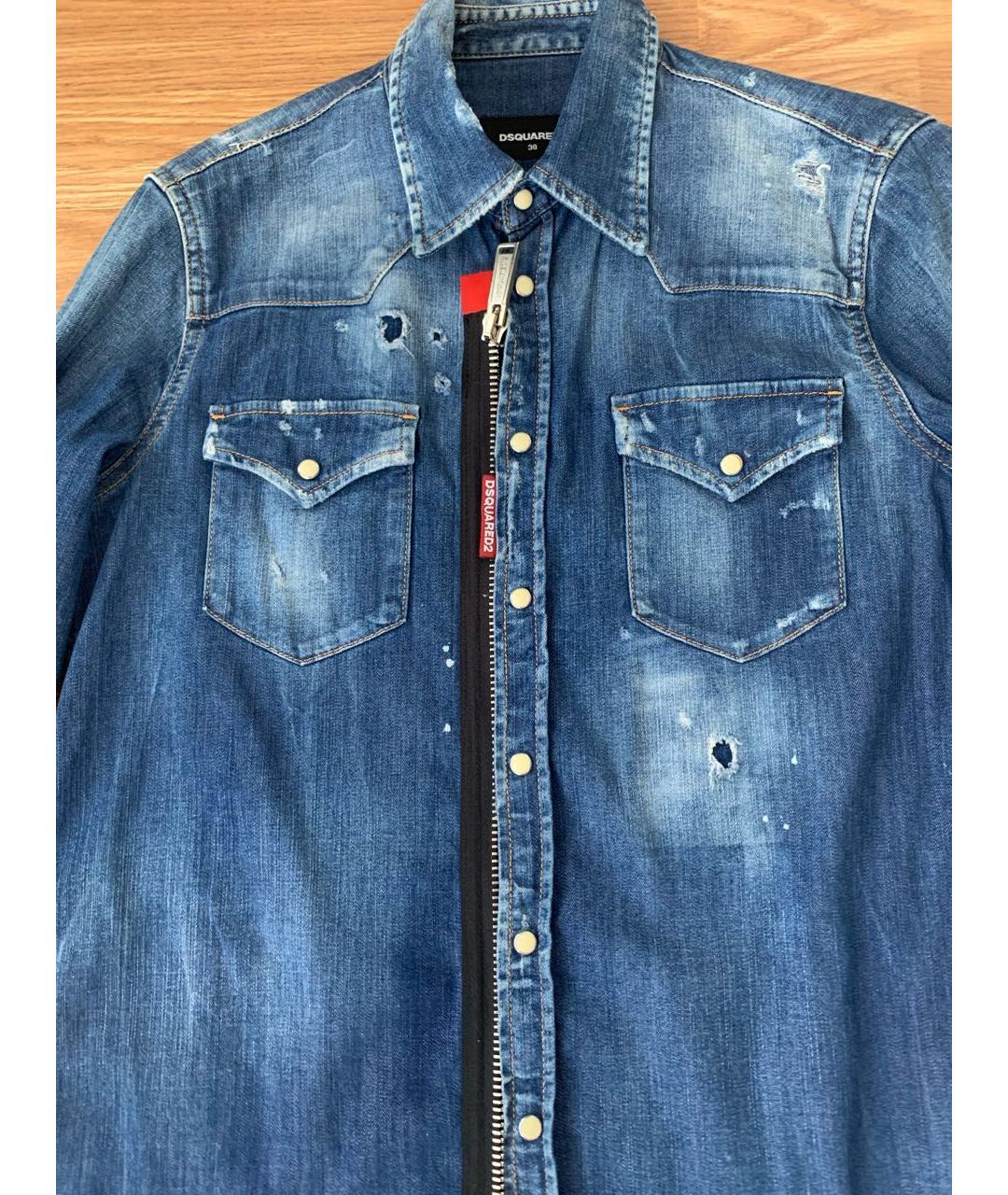 DSQUARED2 Синяя деним рубашка, фото 3