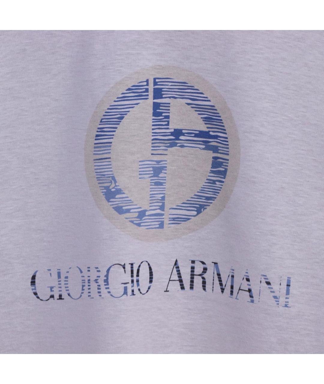 GIORGIO ARMANI Бежевая хлопковая футболка, фото 4