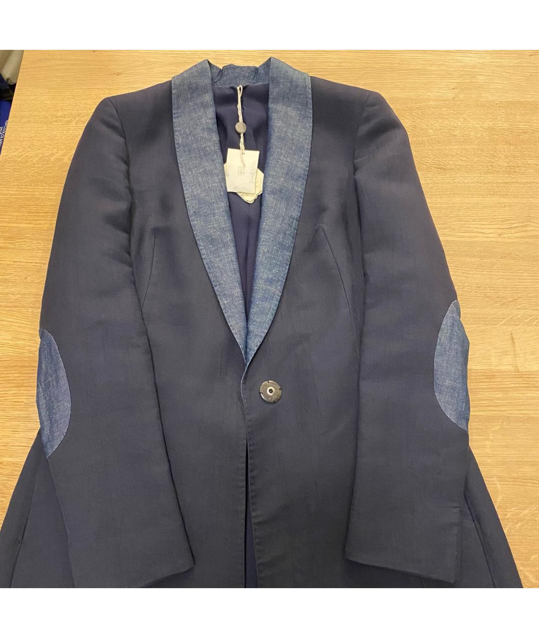 BRUNELLO CUCINELLI Темно-синий шелковый жакет/пиджак, фото 3