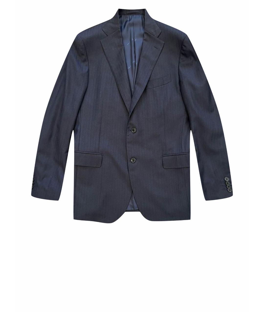 SALVATORE FERRAGAMO Темно-синий шерстяной пиджак, фото 1