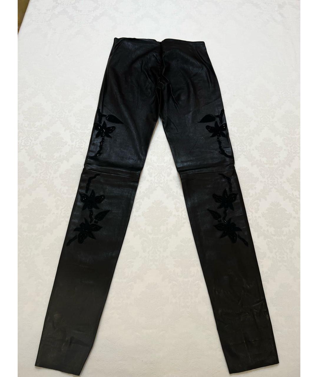 JITROIS Черные кожаные брюки узкие, фото 2
