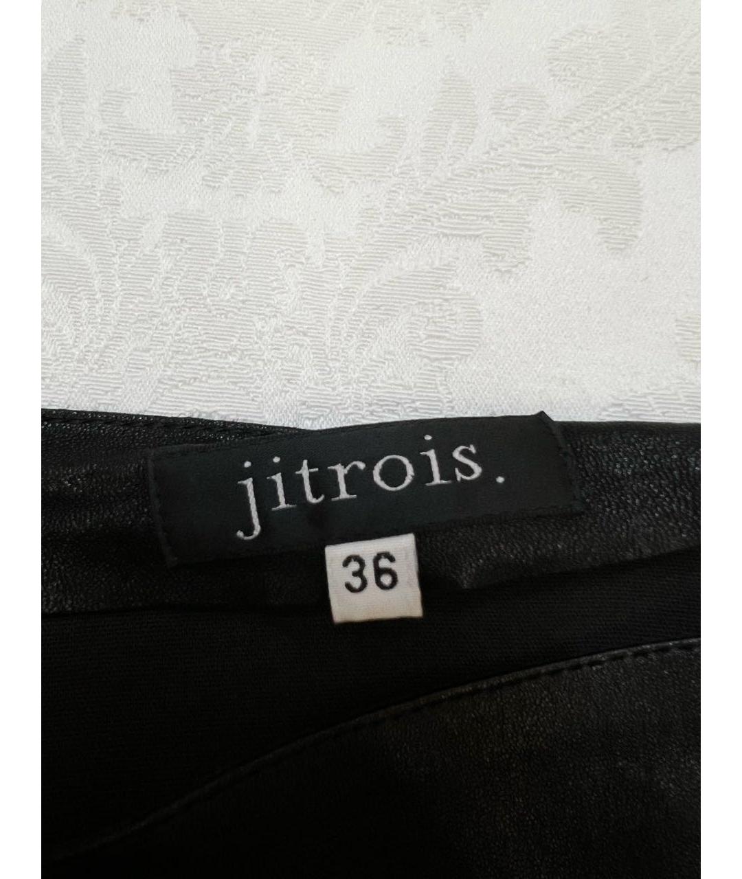 JITROIS Черные кожаные брюки узкие, фото 7