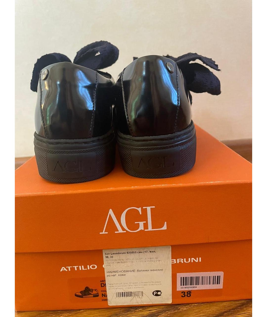 AGL Темно-синие кожаные ботинки, фото 3