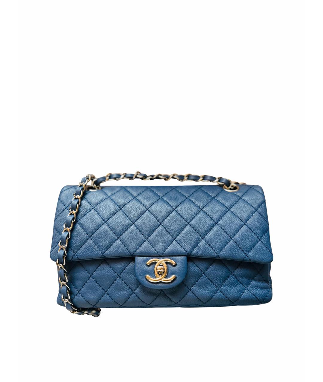 CHANEL PRE-OWNED Синяя кожаная сумка через плечо, фото 1