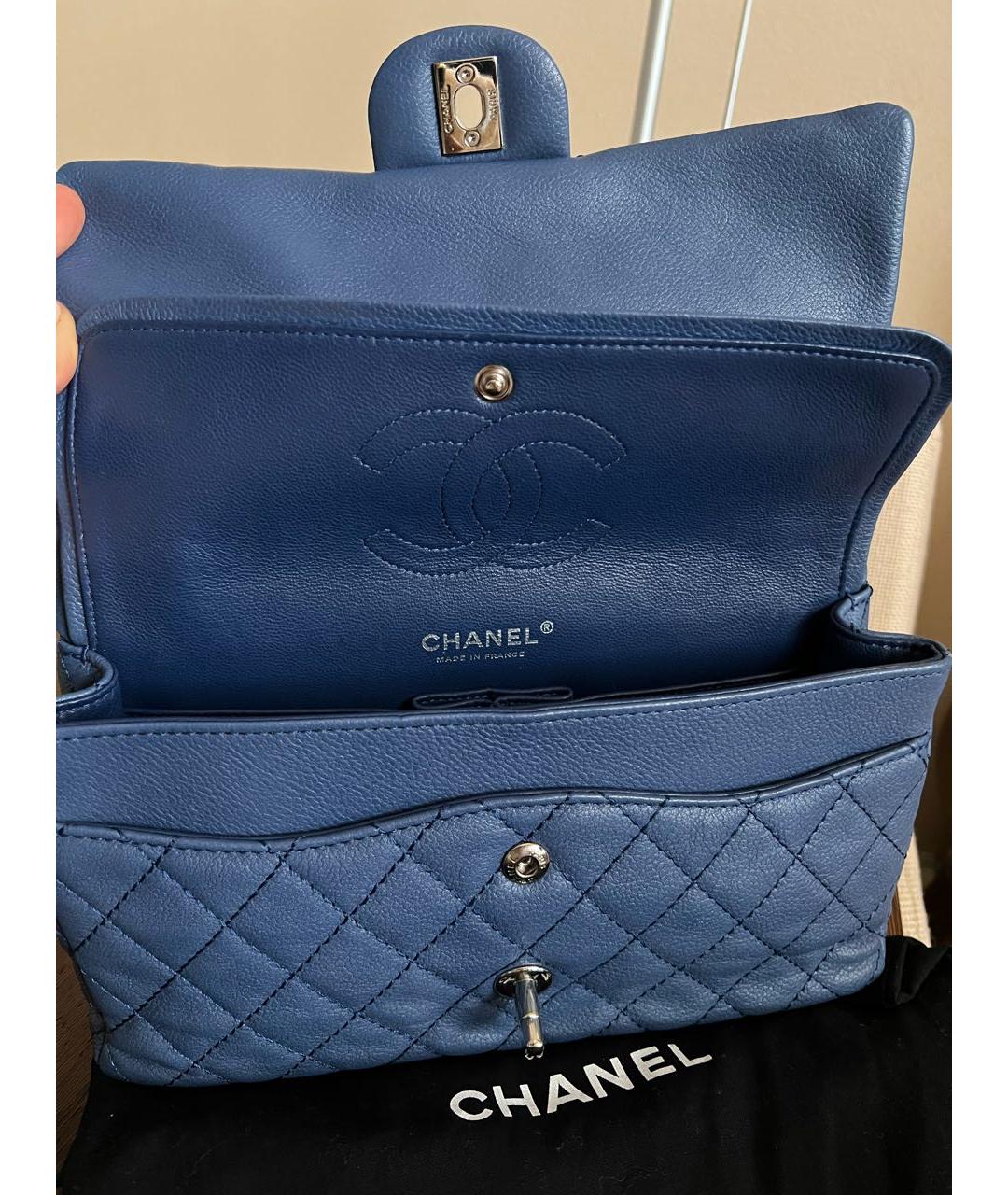 CHANEL PRE-OWNED Синяя кожаная сумка через плечо, фото 3
