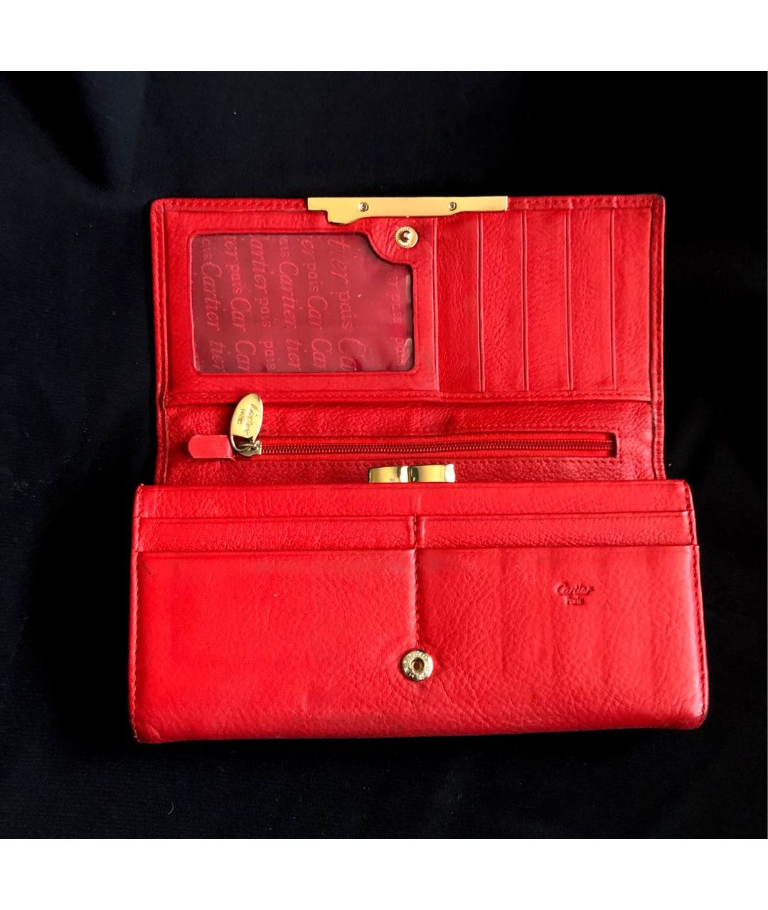 CARTIER Красный кожаный кошелек, фото 2