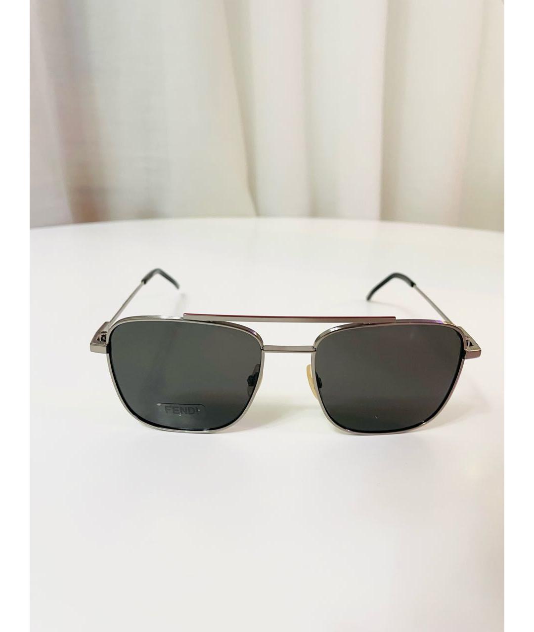 FENDI Антрацитовые металлические солнцезащитные очки, фото 8
