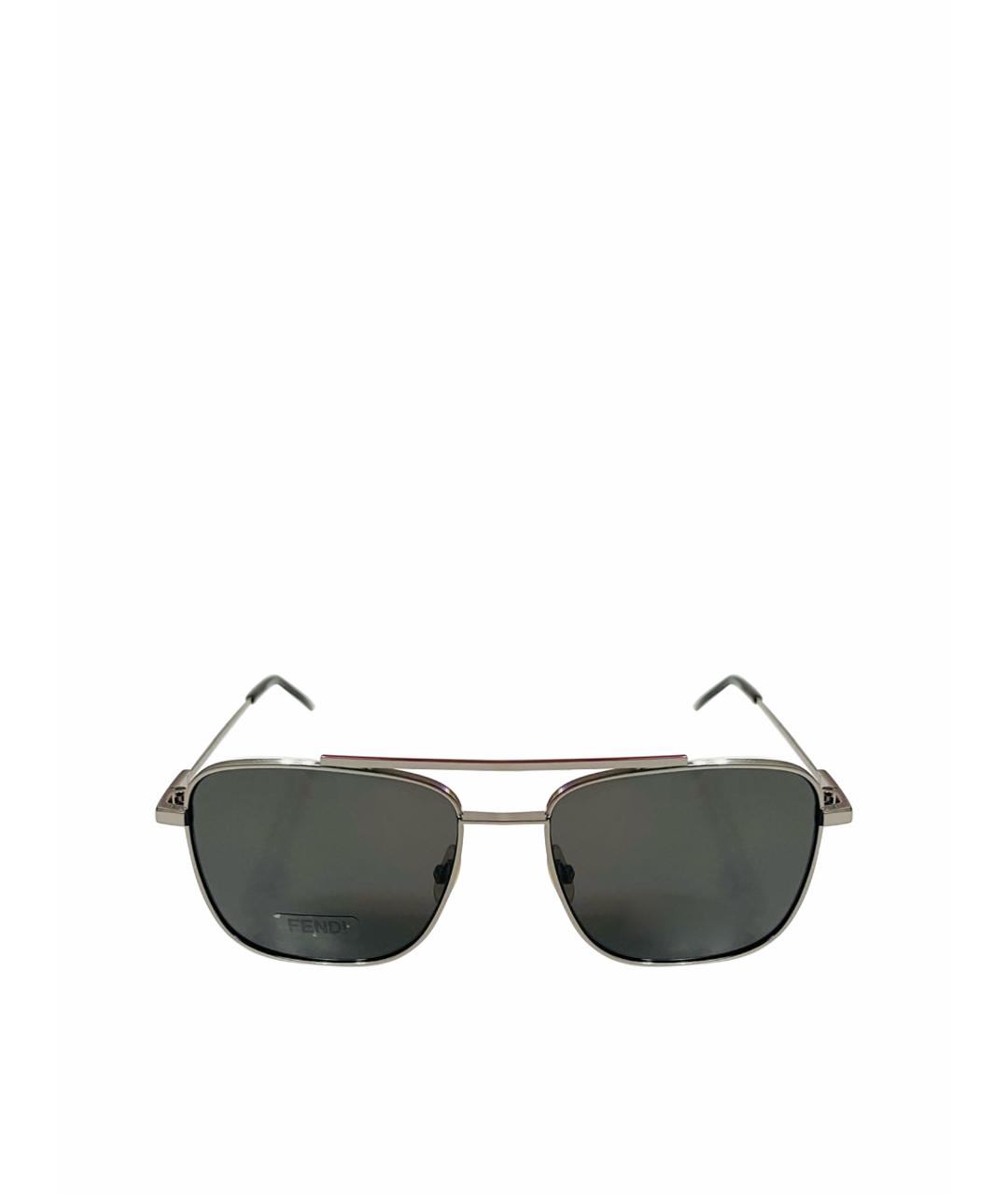 FENDI Антрацитовые металлические солнцезащитные очки, фото 1