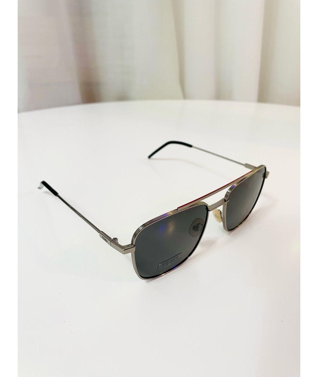 FENDI Антрацитовые металлические солнцезащитные очки, фото 6