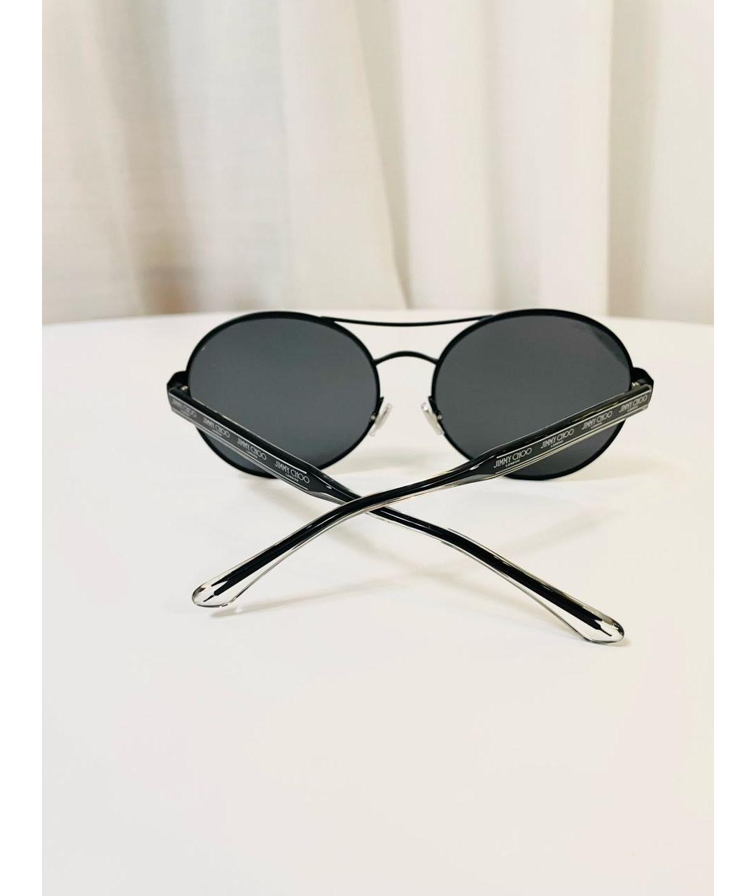 JIMMY CHOO Антрацитовые пластиковые солнцезащитные очки, фото 4