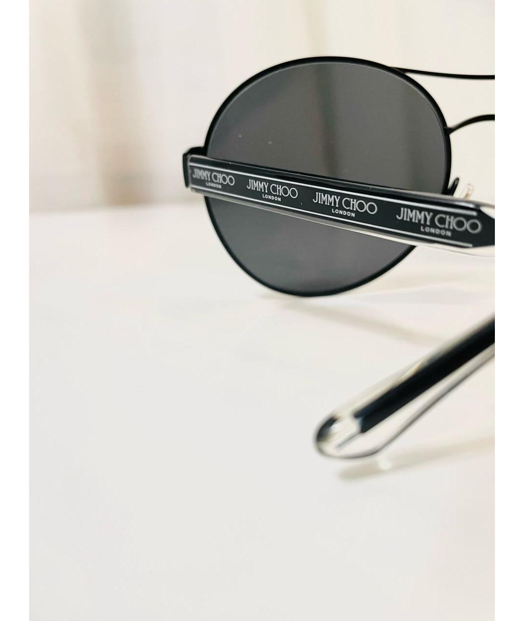 JIMMY CHOO Антрацитовые пластиковые солнцезащитные очки, фото 7