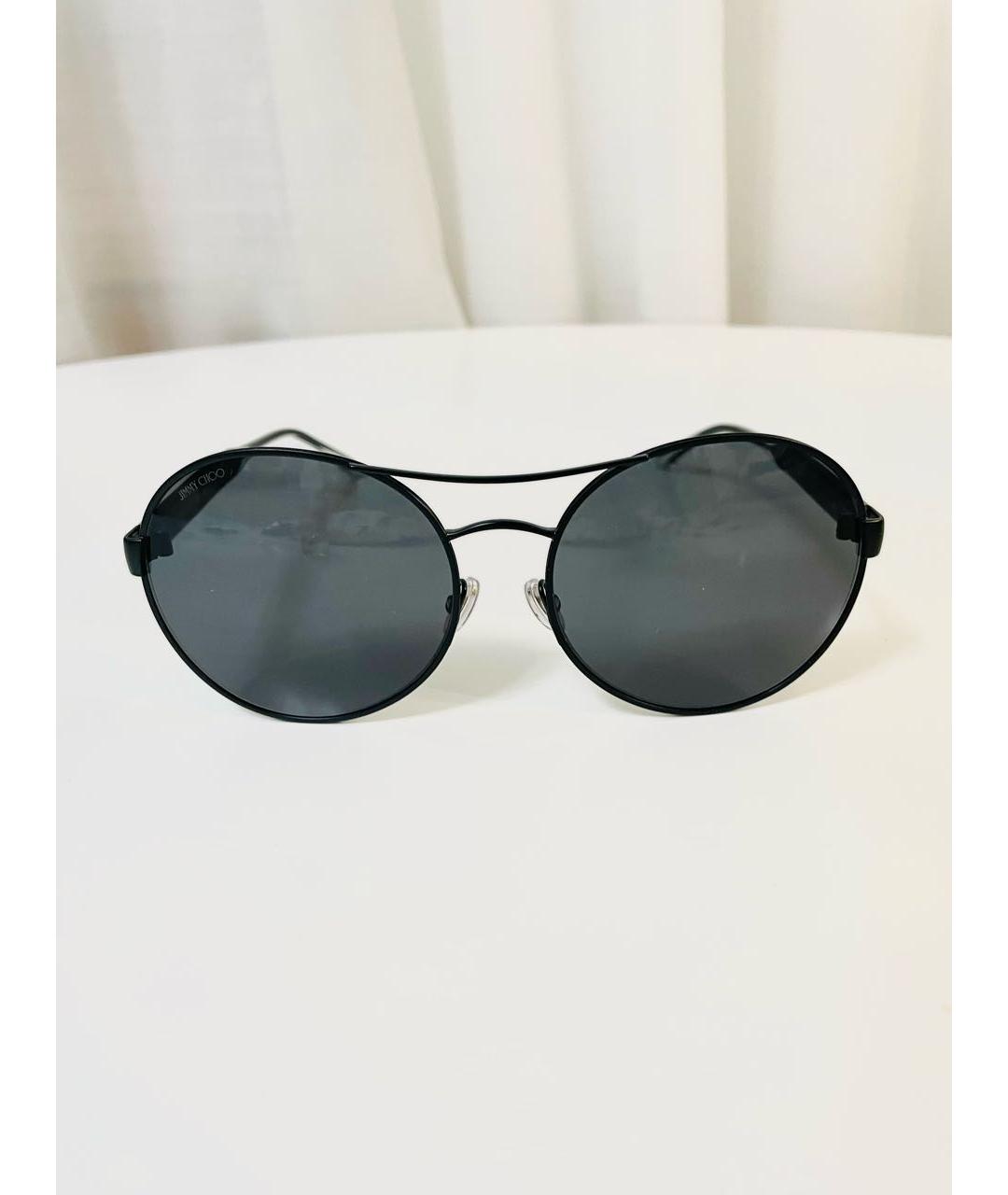 JIMMY CHOO Антрацитовые пластиковые солнцезащитные очки, фото 9