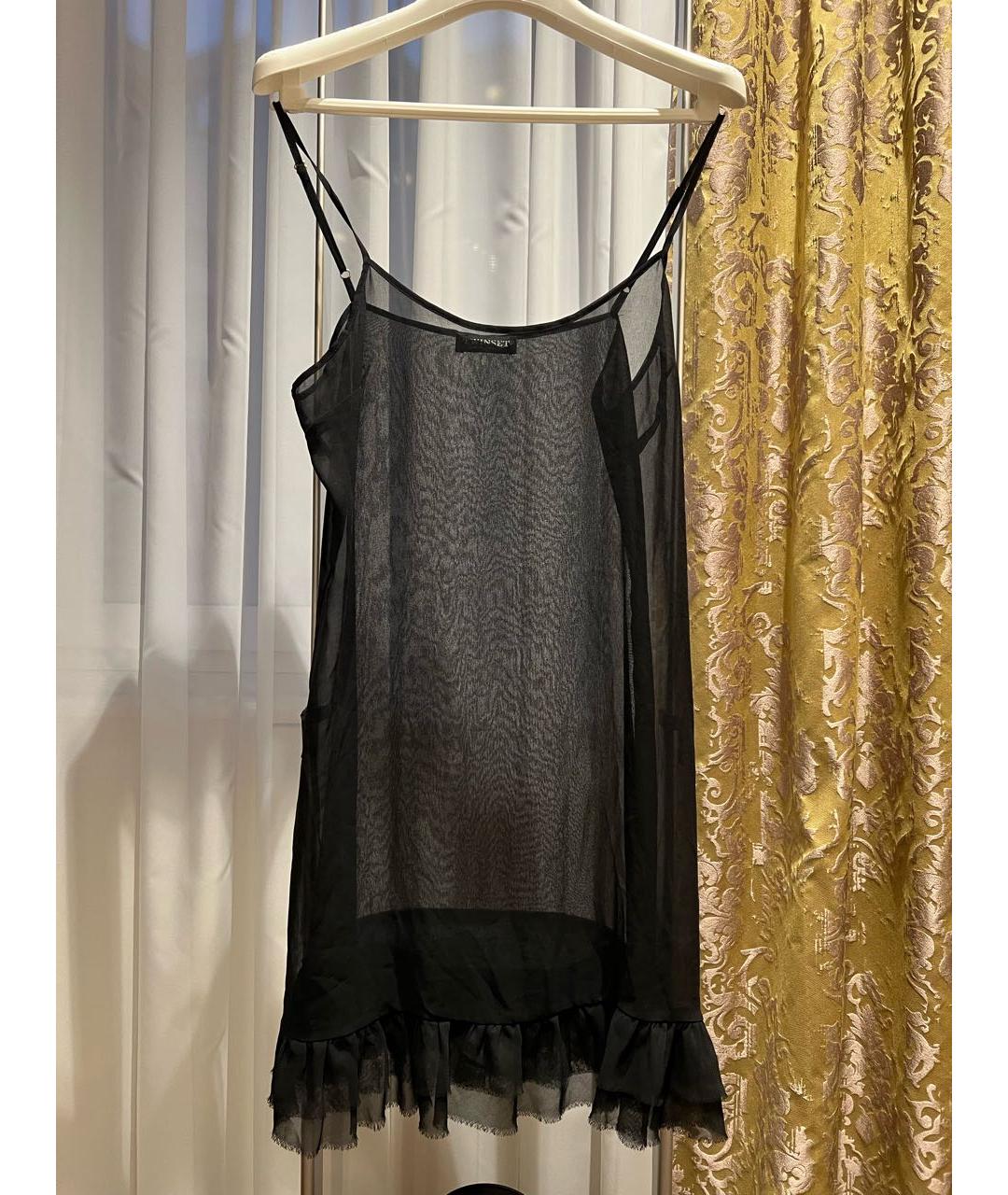 TWIN-SET Черное вискозное коктейльное платье, фото 2