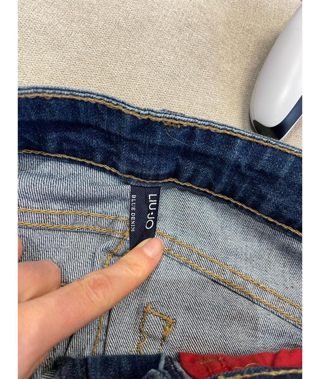 LIU JO Синие хлопко-полиэстеровые джинсы клеш, фото 3