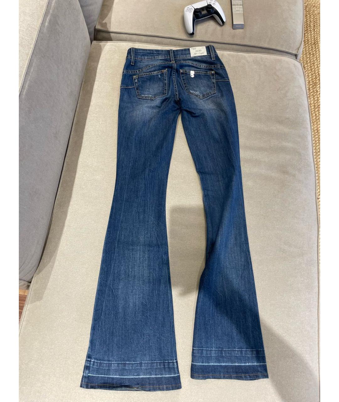 LIU JO Синие хлопко-полиэстеровые джинсы клеш, фото 2