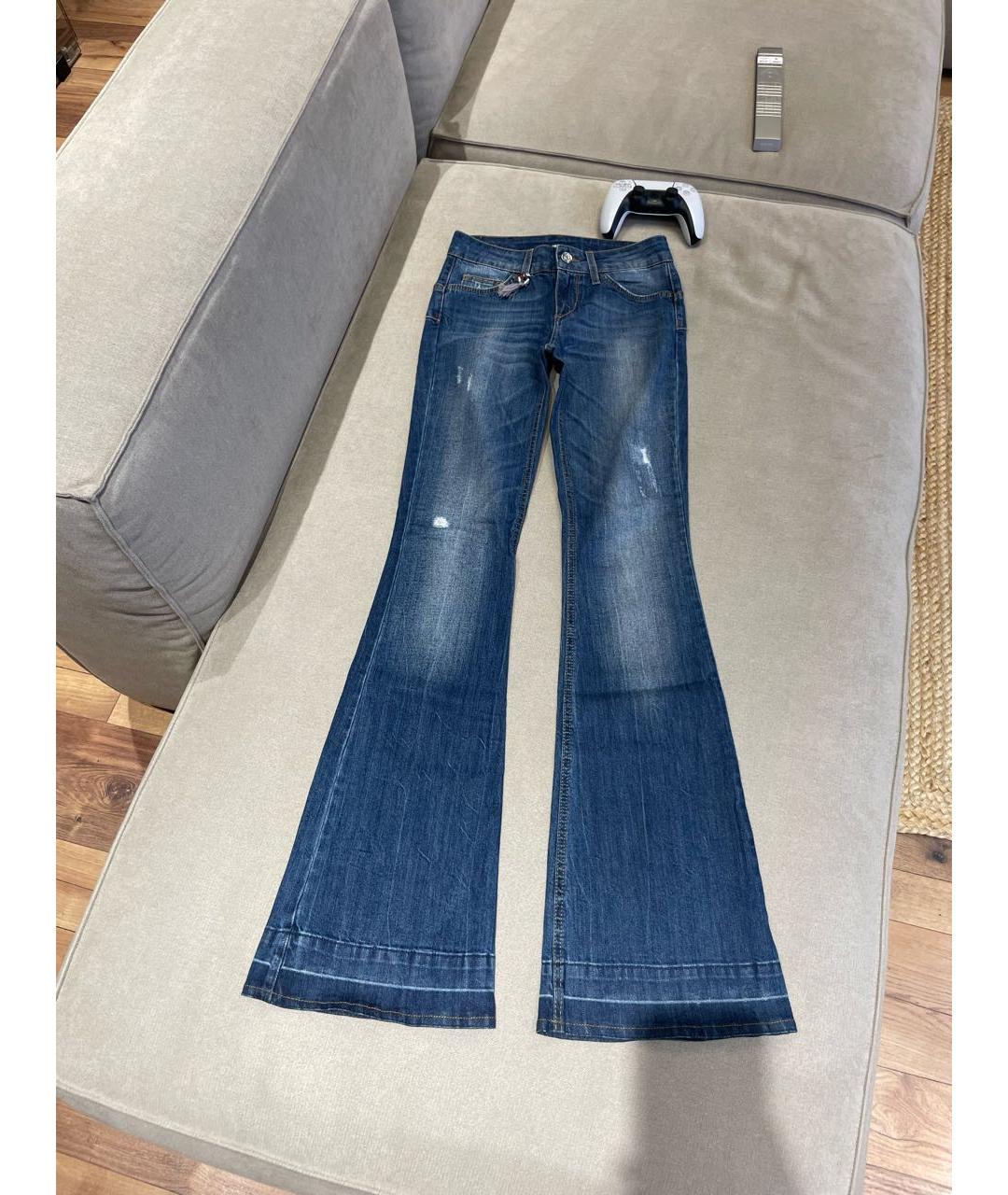 LIU JO Синие хлопко-полиэстеровые джинсы клеш, фото 6