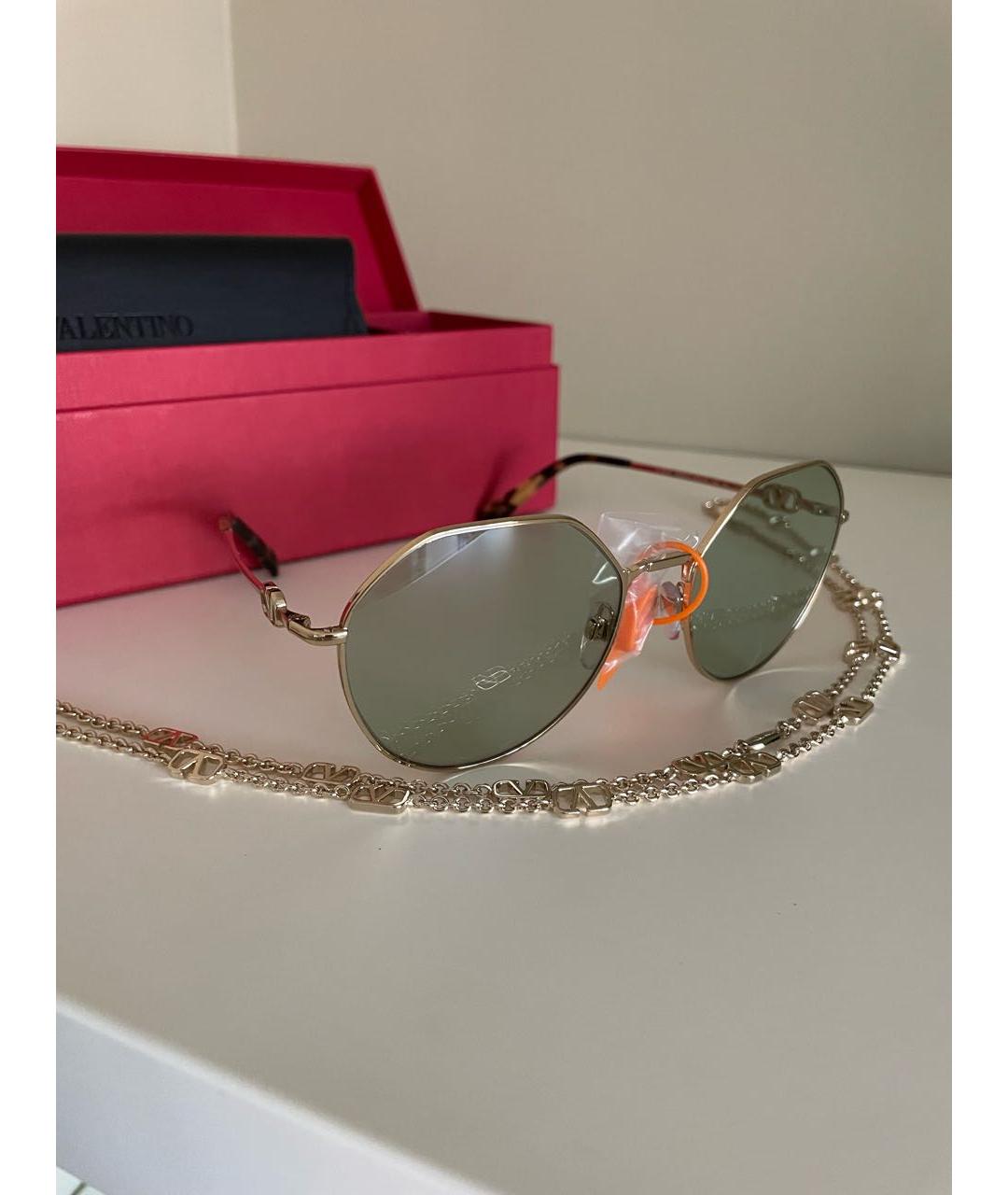 VALENTINO Зеленые металлические солнцезащитные очки, фото 3