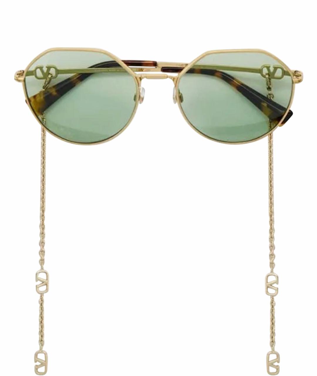 VALENTINO Зеленые металлические солнцезащитные очки, фото 1