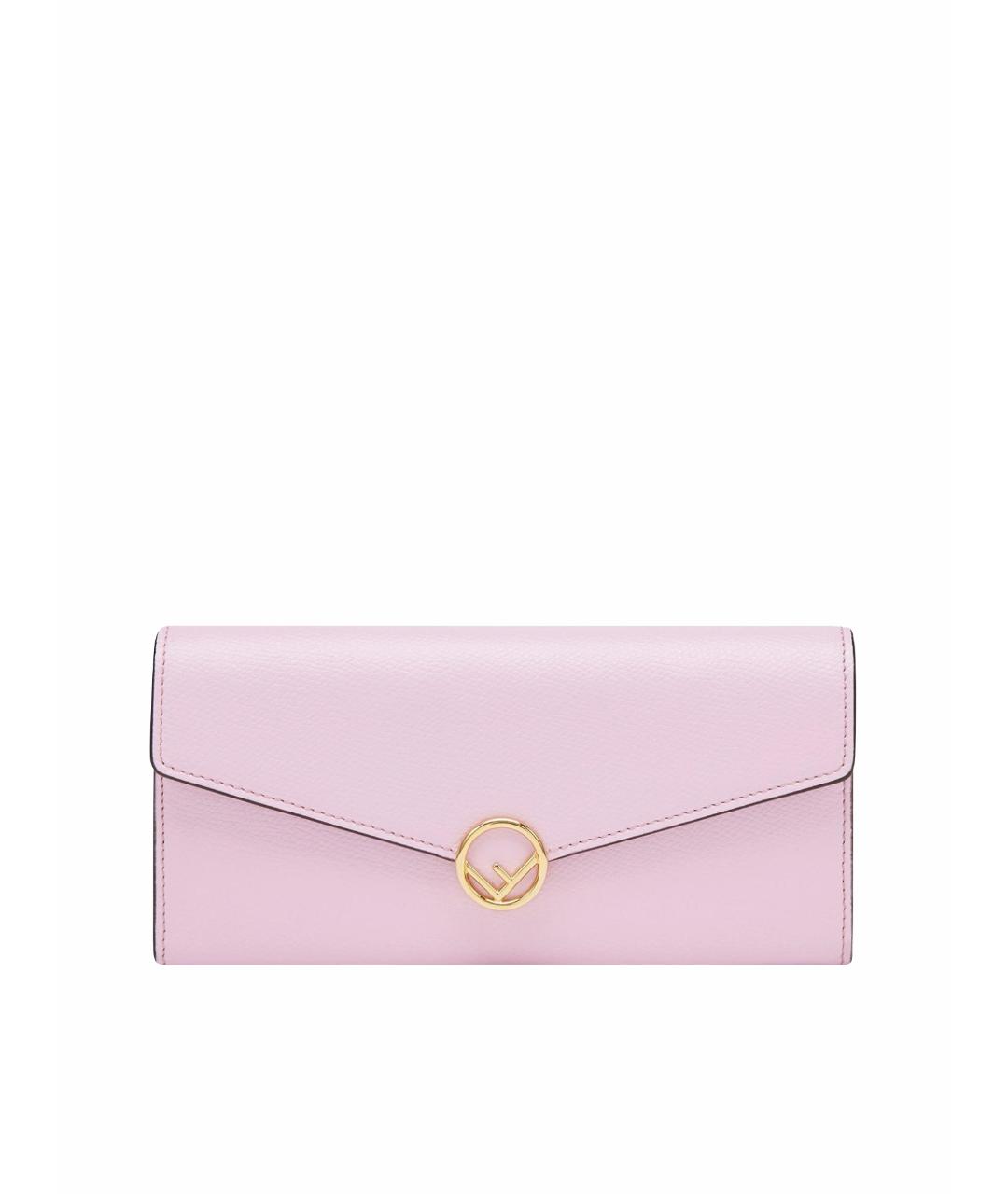 FENDI Розовый кожаный кошелек, фото 1