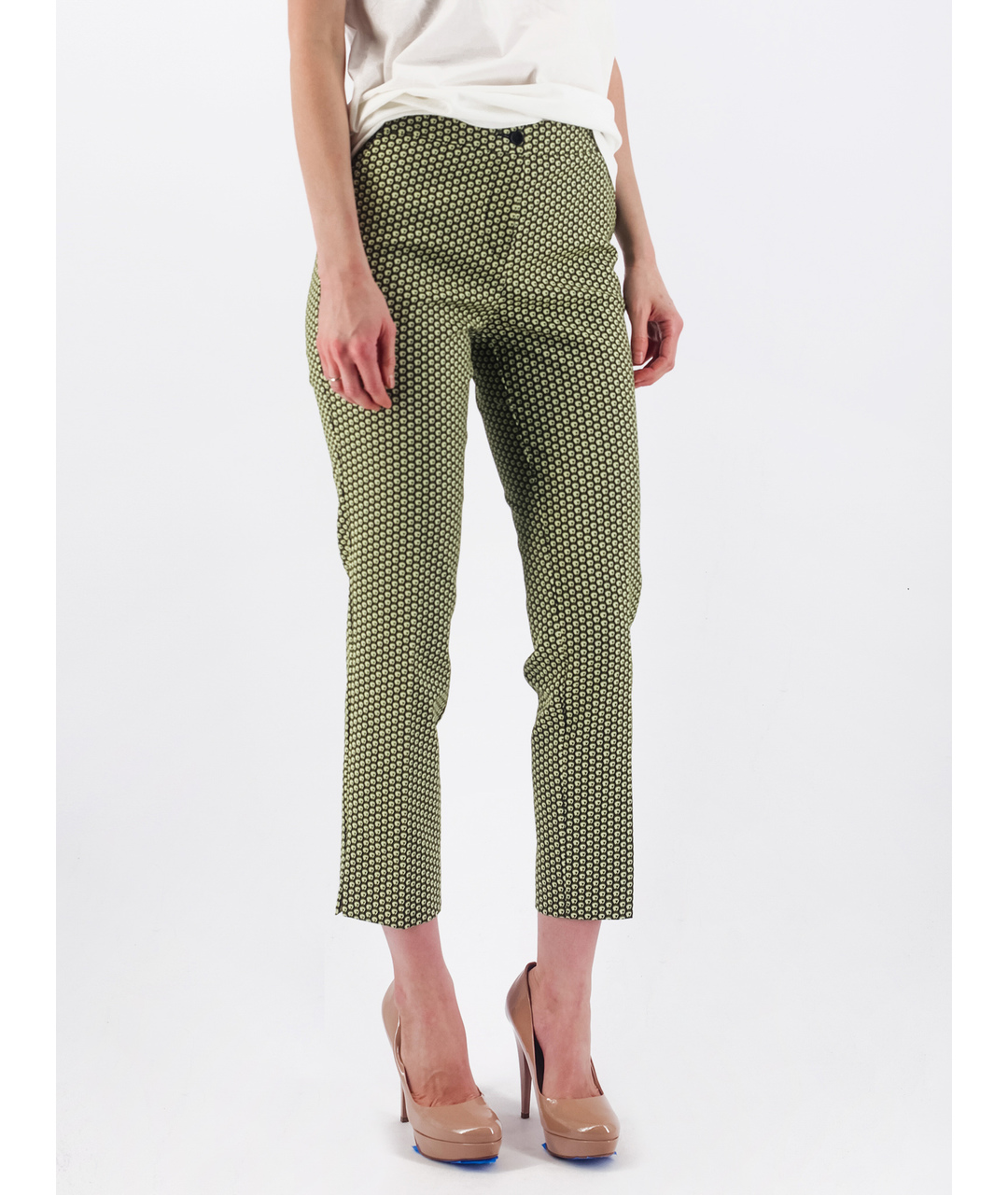 ETRO Зеленые хлопковые прямые брюки, фото 2