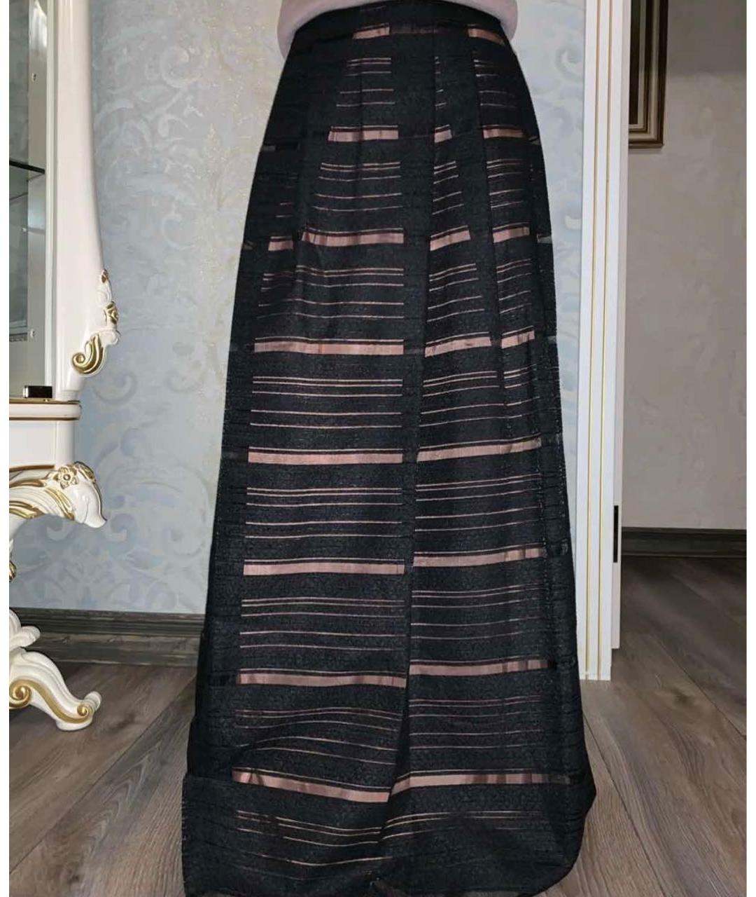 MAX MARA Черная полиэстеровая юбка макси, фото 3