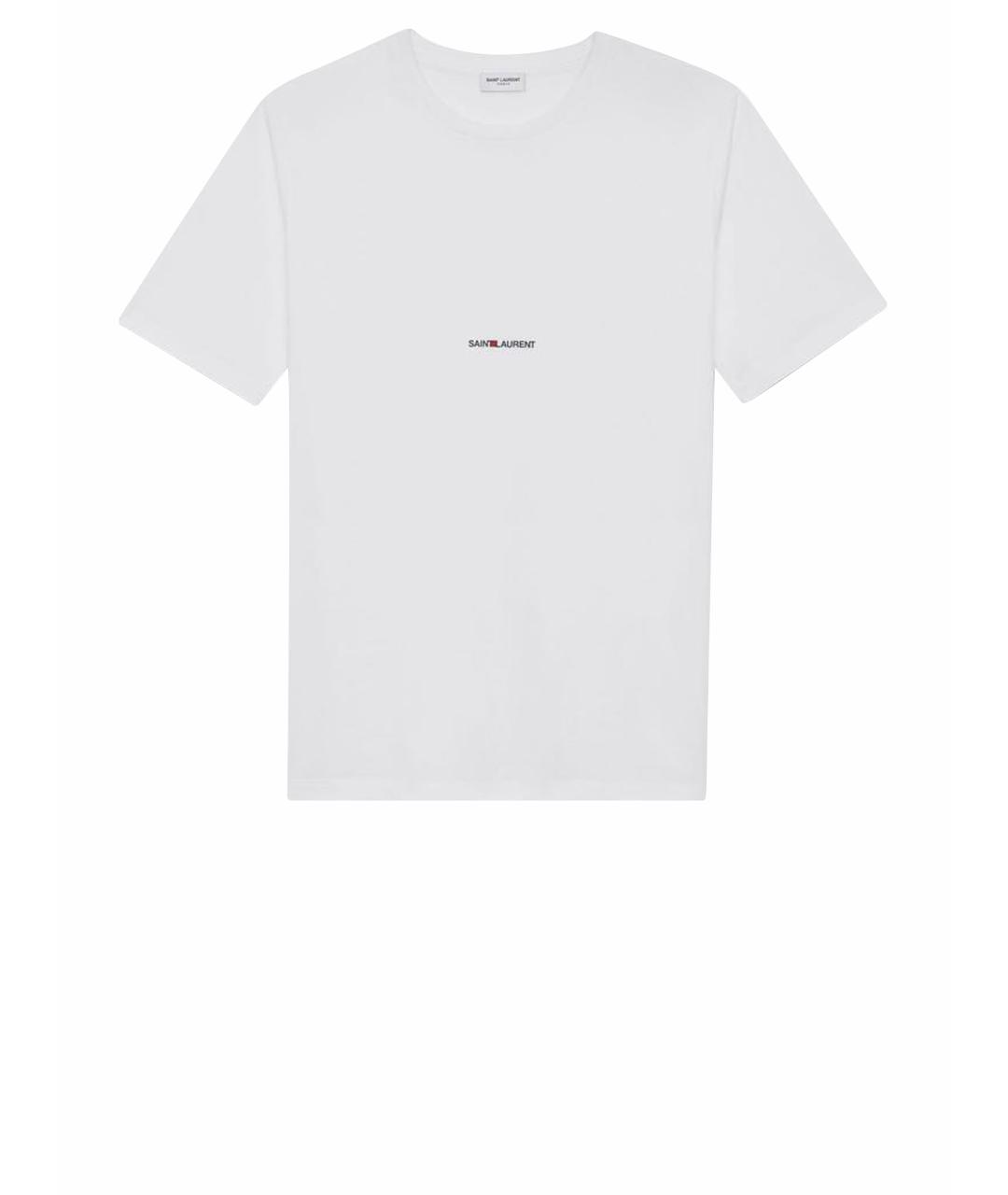 SAINT LAURENT Белая хлопковая футболка, фото 1