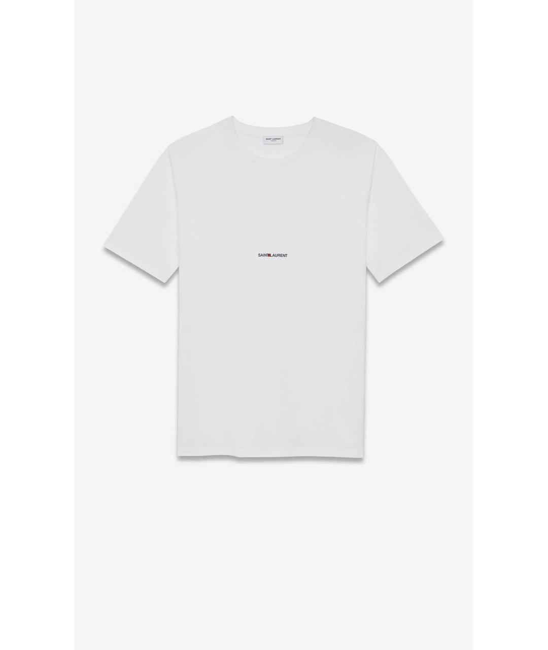 SAINT LAURENT Белая хлопковая футболка, фото 3