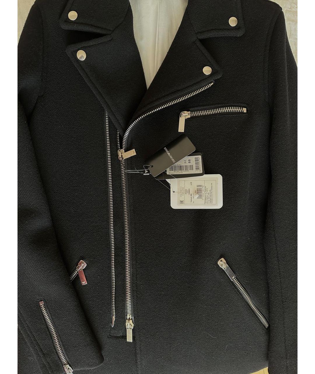 EMPORIO ARMANI Черное шерстяное пальто, фото 4