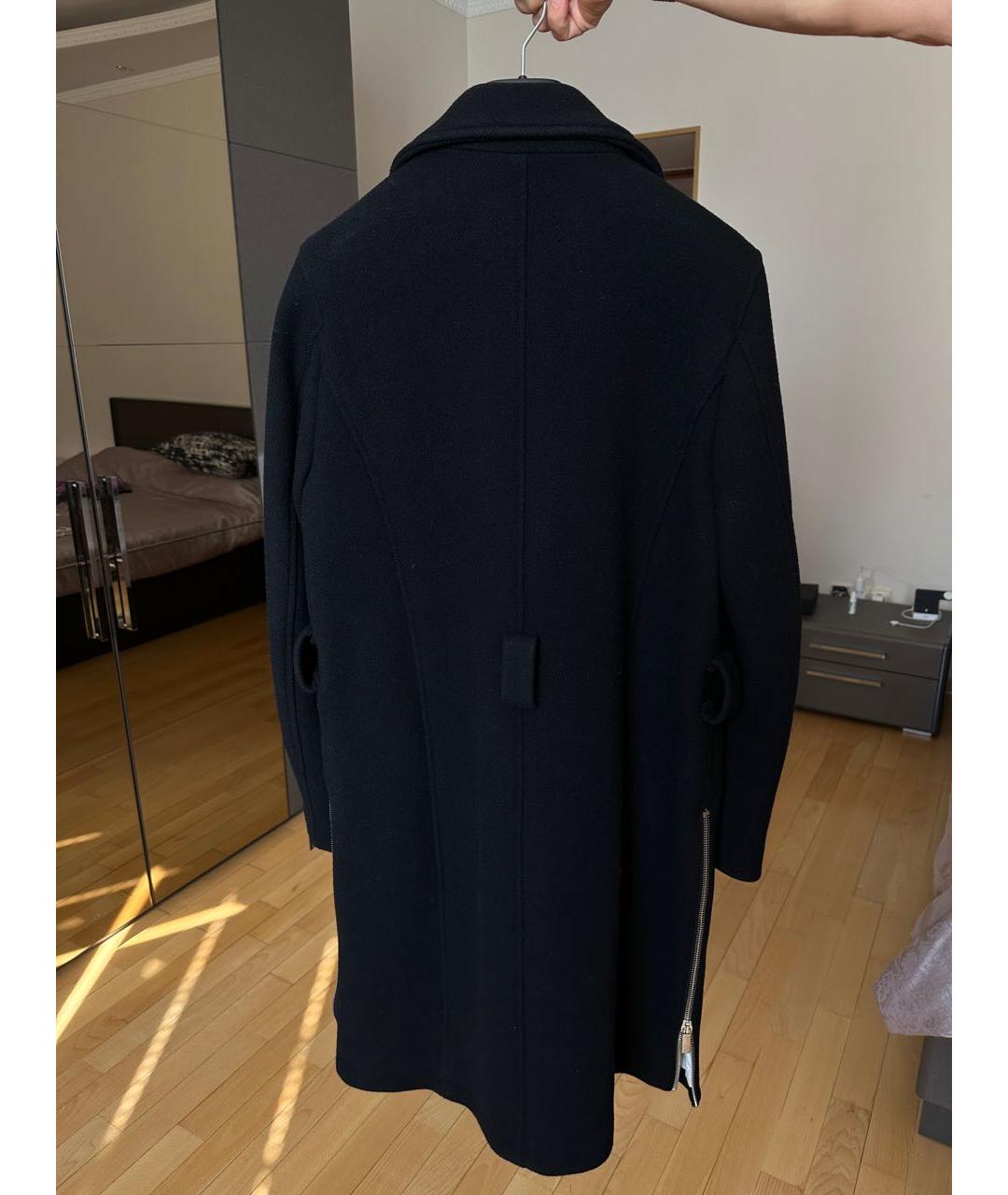 EMPORIO ARMANI Черное шерстяное пальто, фото 2