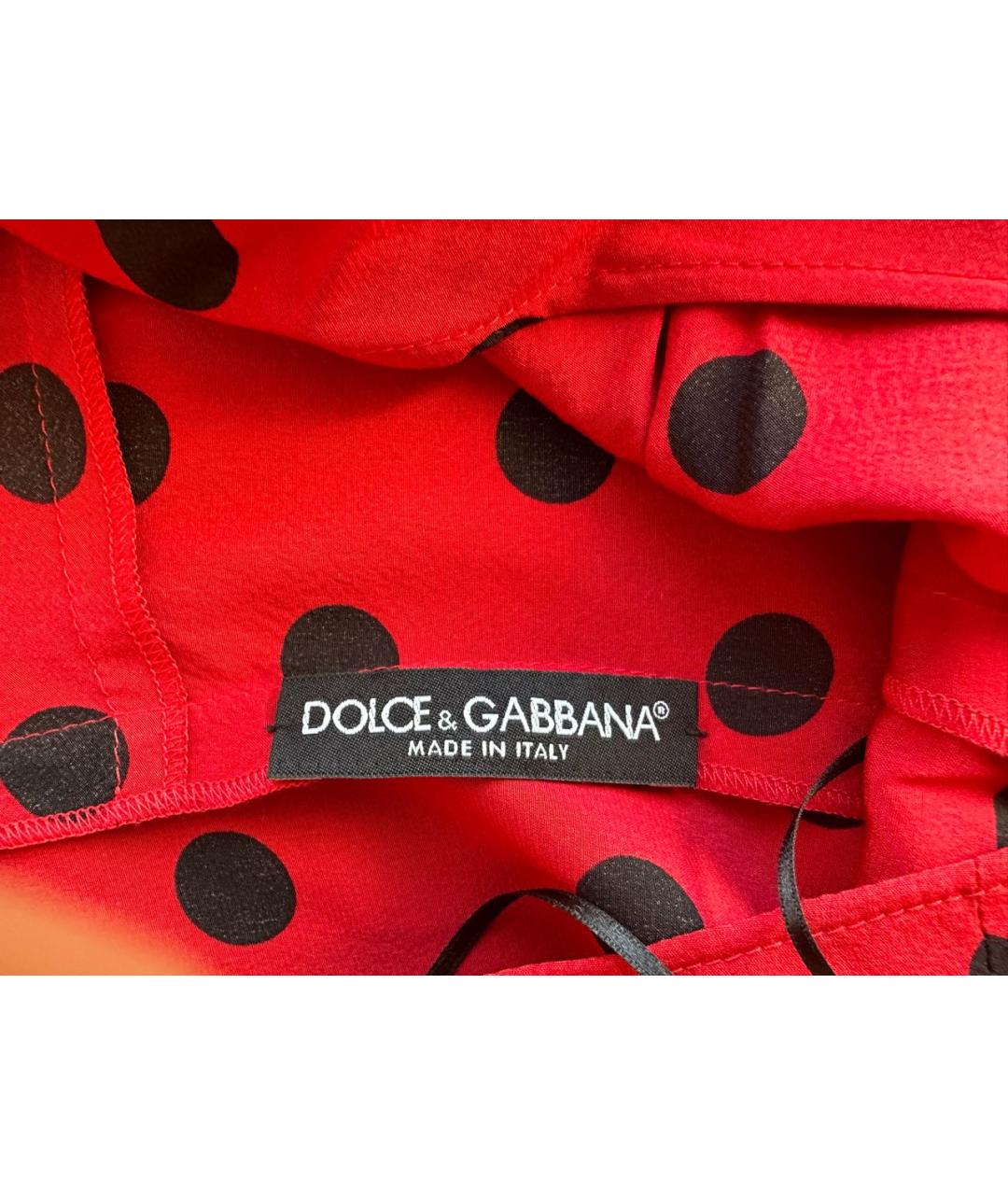 DOLCE&GABBANA Красная шелковая блузы, фото 3