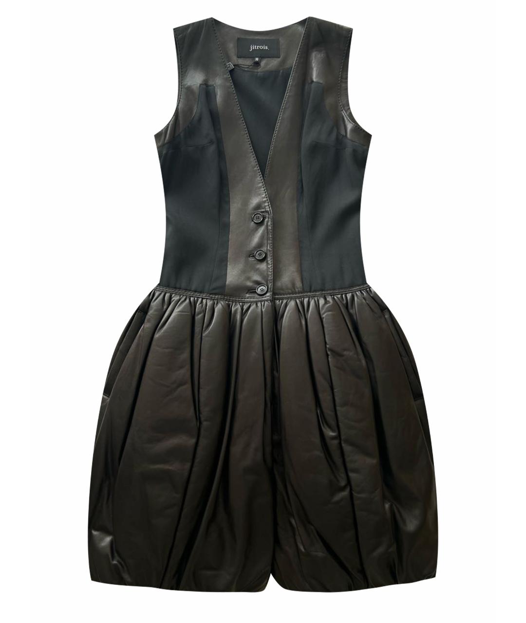 JITROIS Черное кожаное платье, фото 1