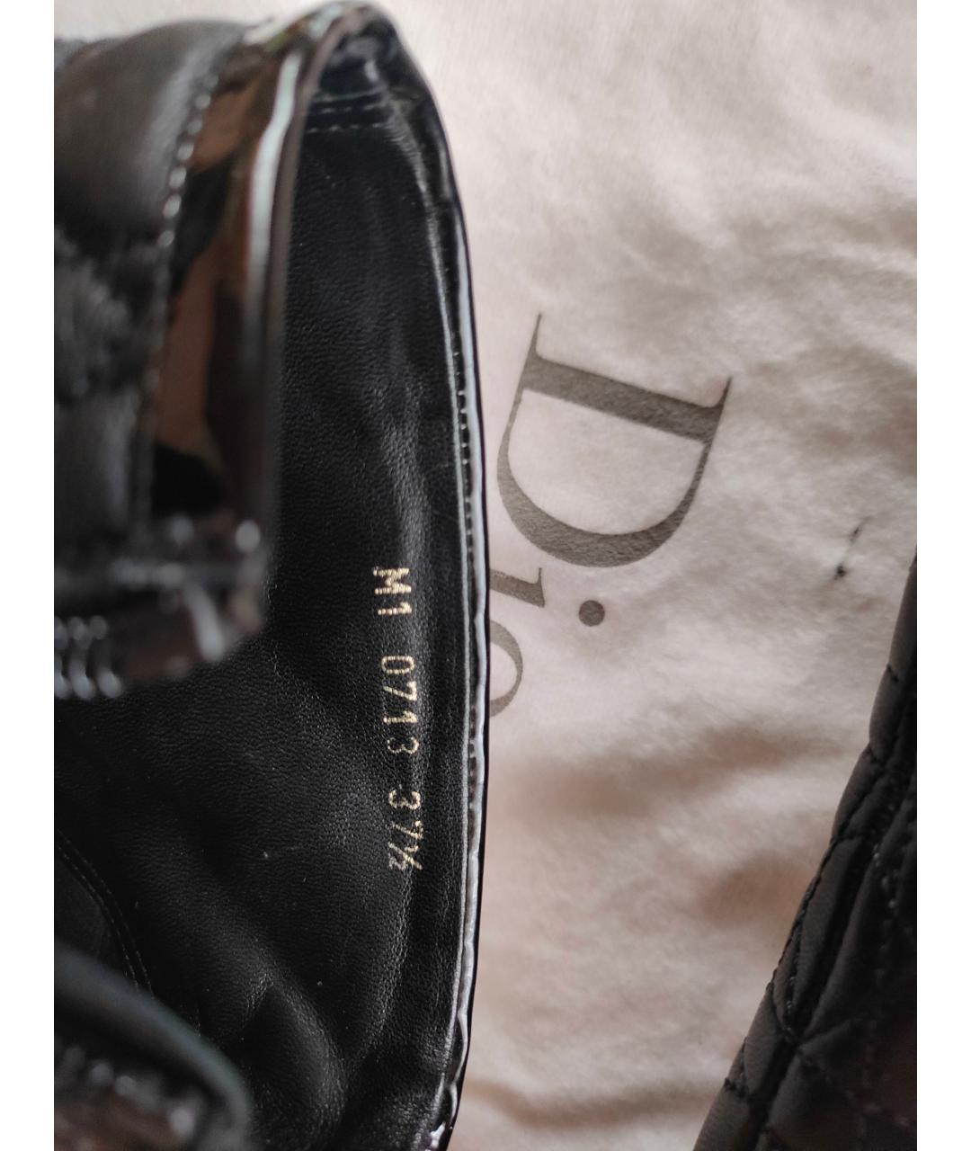 CHRISTIAN DIOR Черные кожаные ботильоны, фото 3
